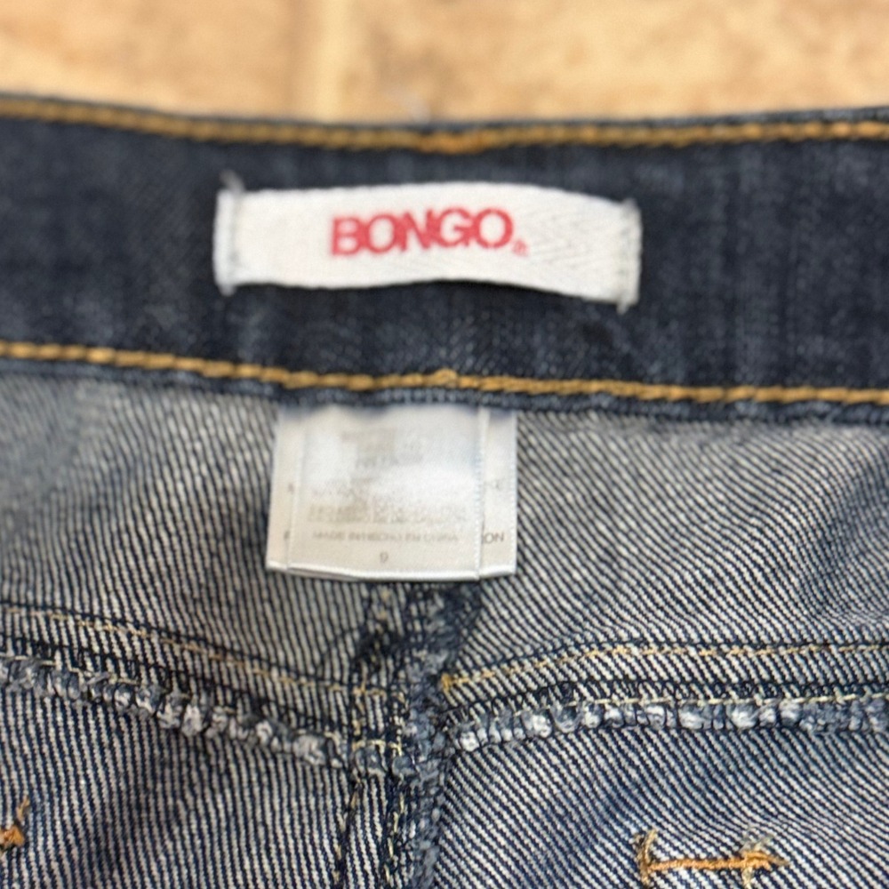 Bongo Womens Dark Wash Denim Capri Jeans Size 9 Contrast Stitch Cropped Pants - Picture 4 of 7